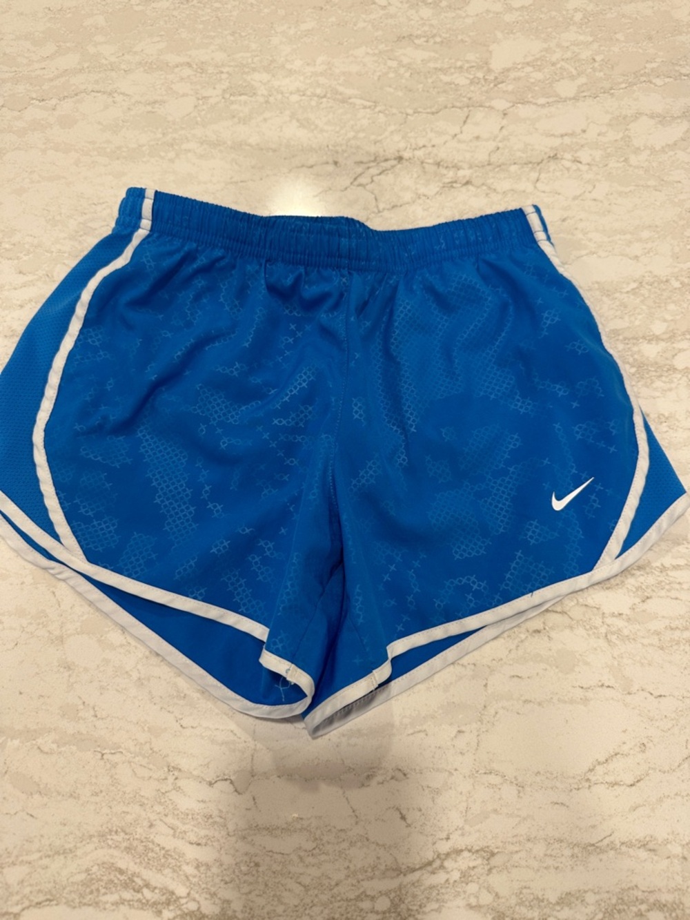 Nike Blue Girls' Athletic Shorts with White Trim